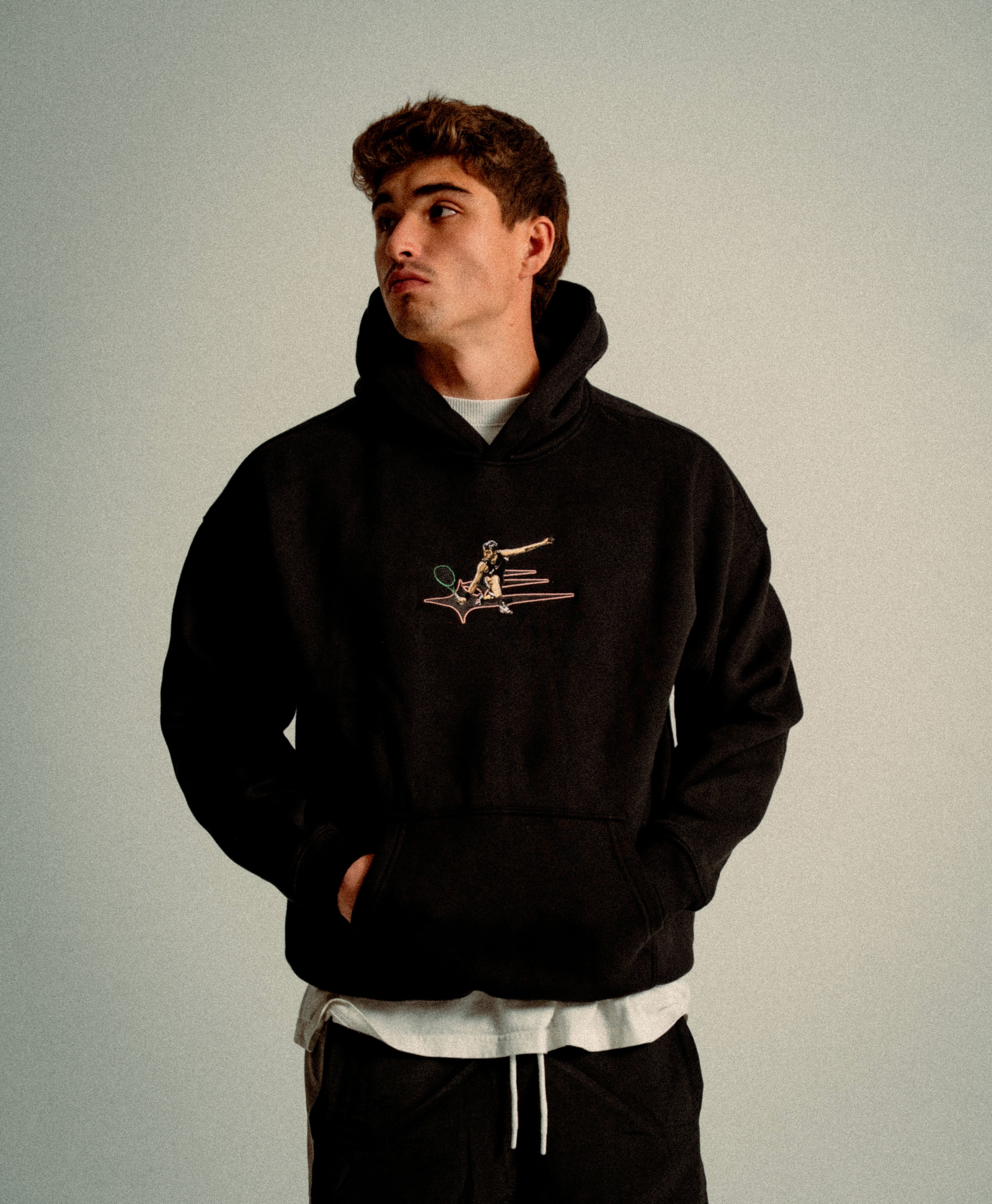 ATHENTIQ CARLOS LOGO FLEECE HOODIE