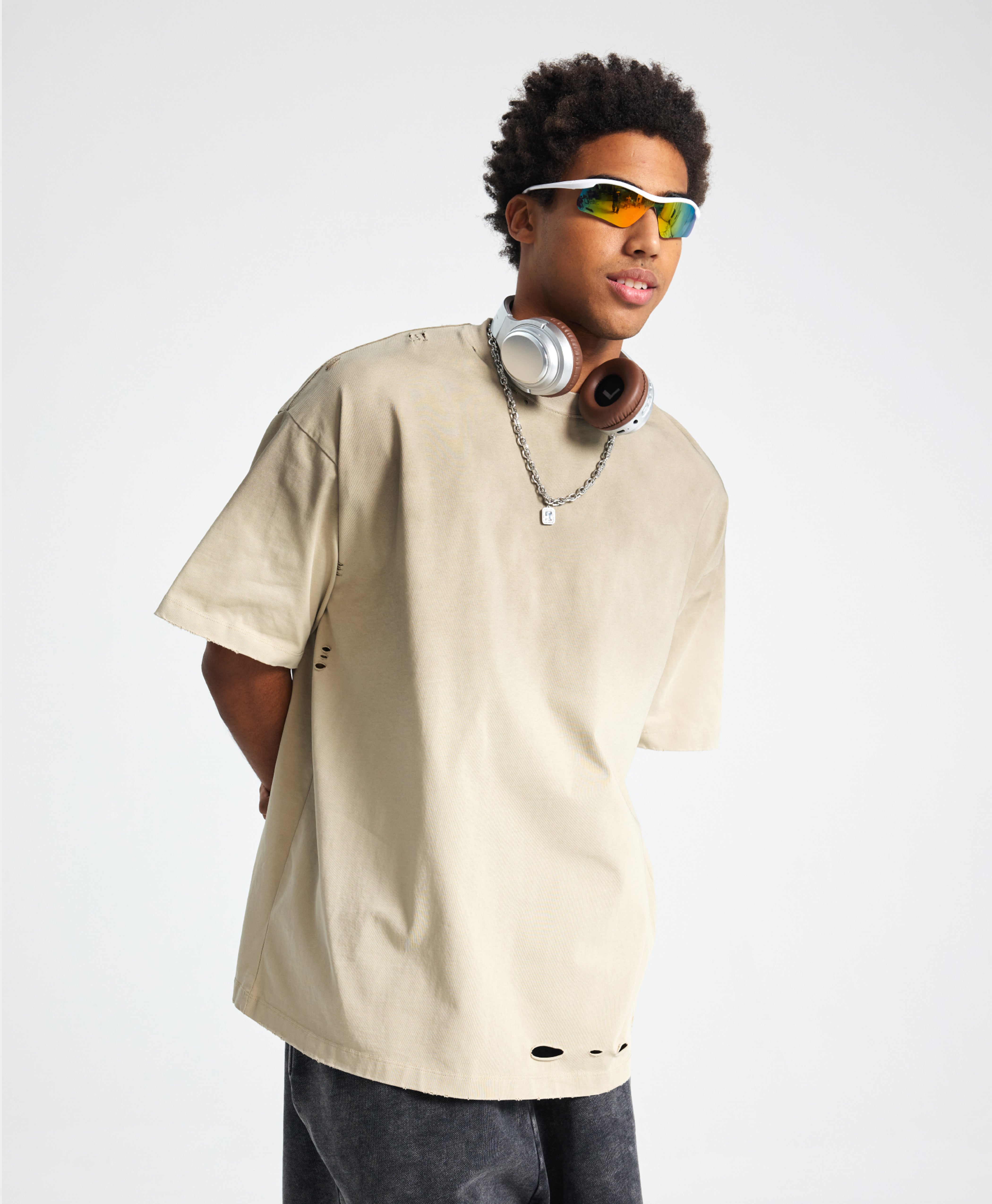 ATHENTIQ WASHED RIPPED TEE