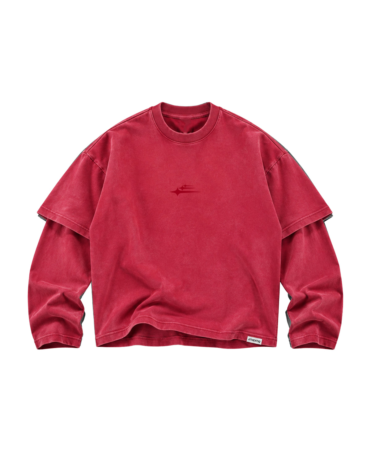 ATHENTIQ LOGO WASHED DOUBLE LAYER TEE