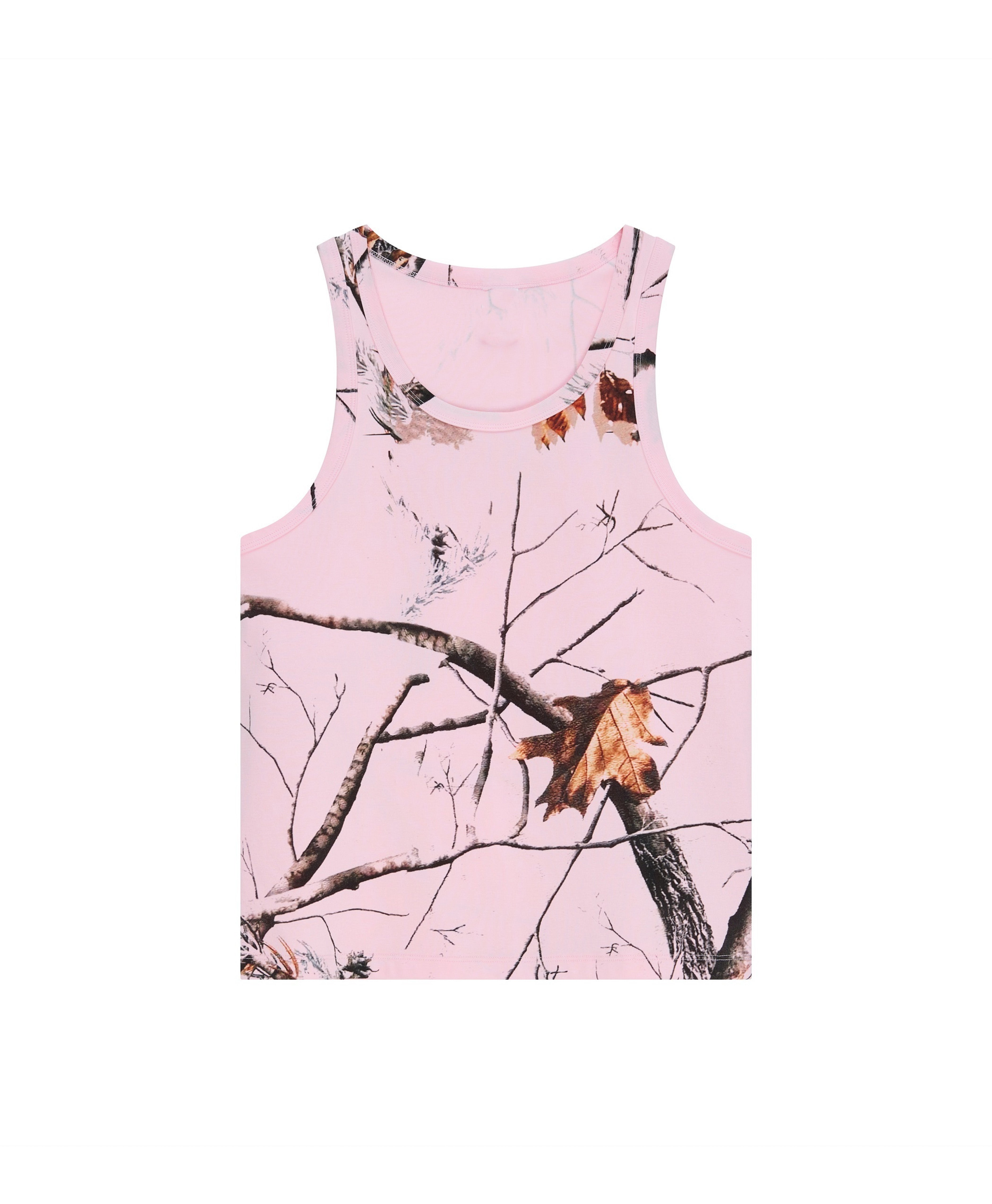 PINK CAMO RIBBED TANK