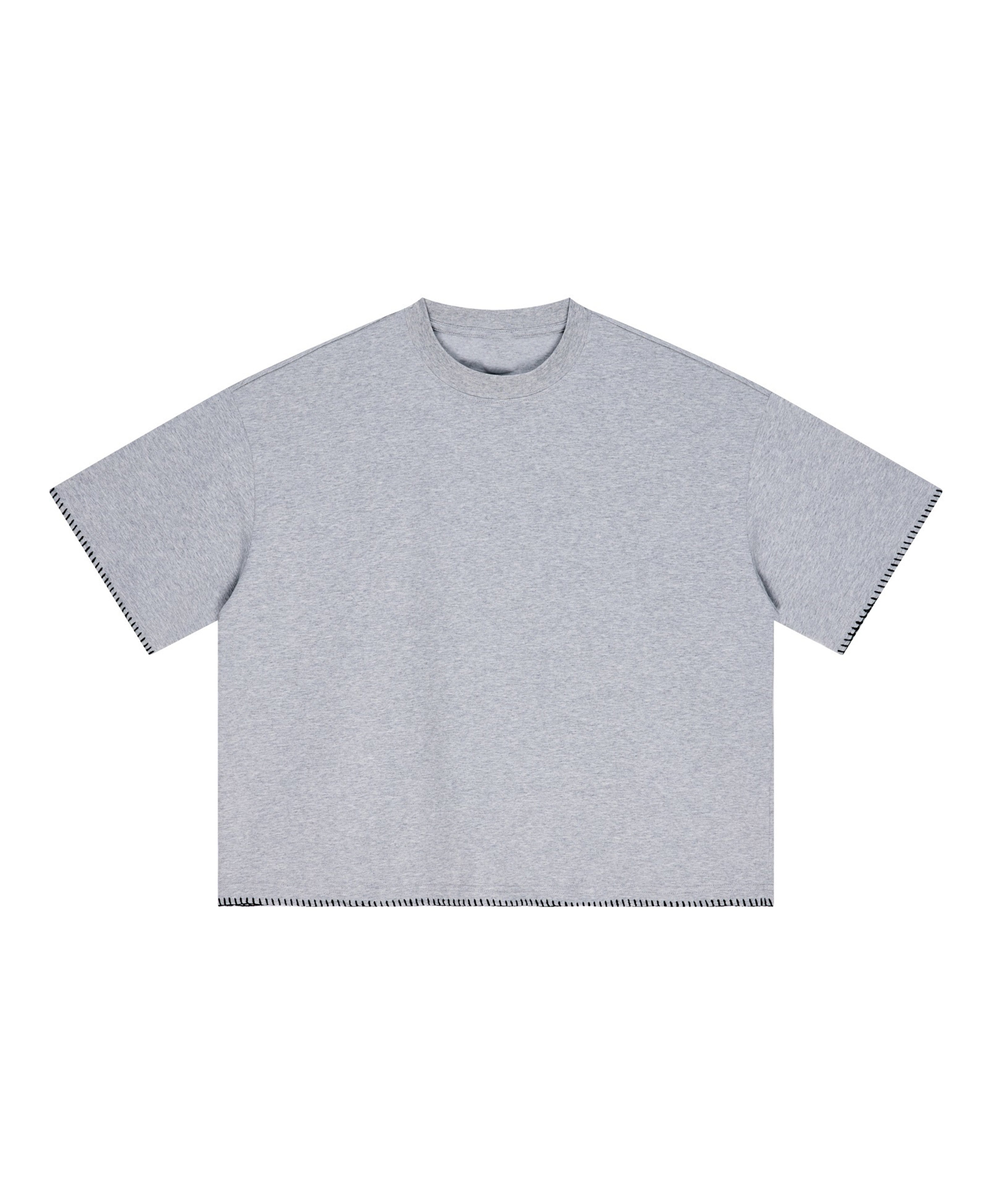 ATHENTIQ PREMIUM BLACK STITCHED BOXY TEE