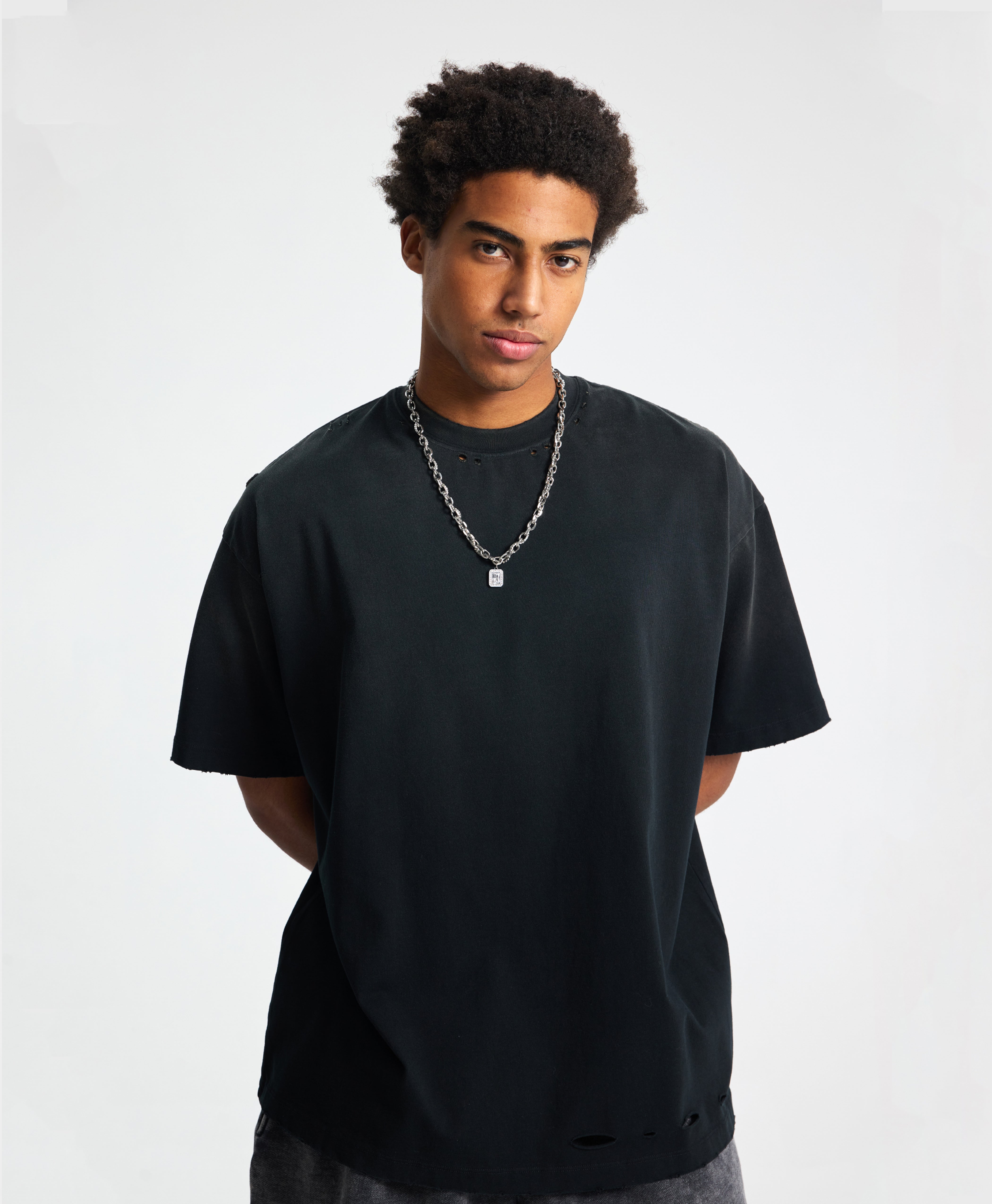 ATHENTIQ WASHED RIPPED TEE