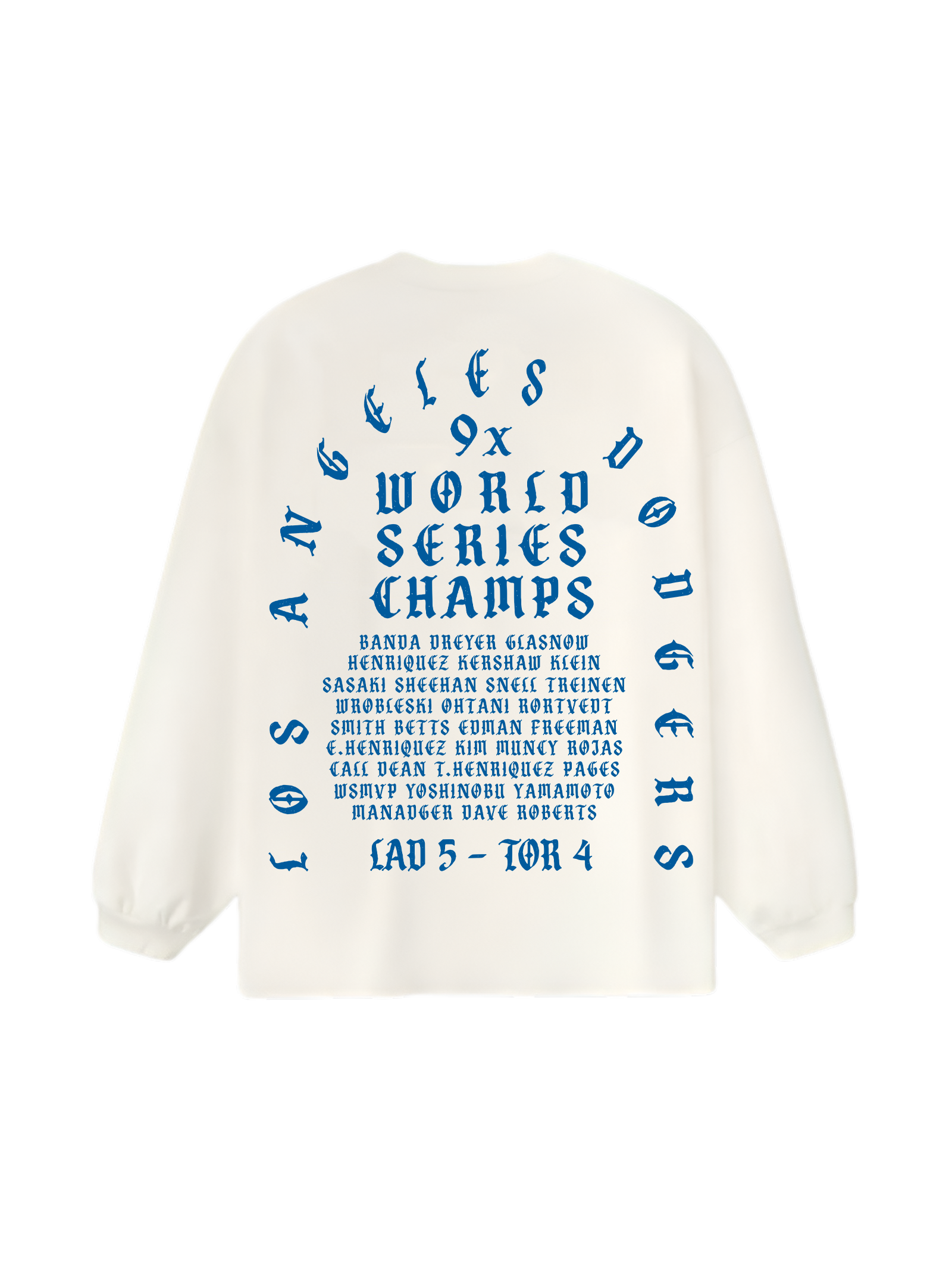 DODGERS BACK2BACK LONGE SLEEVE TEE