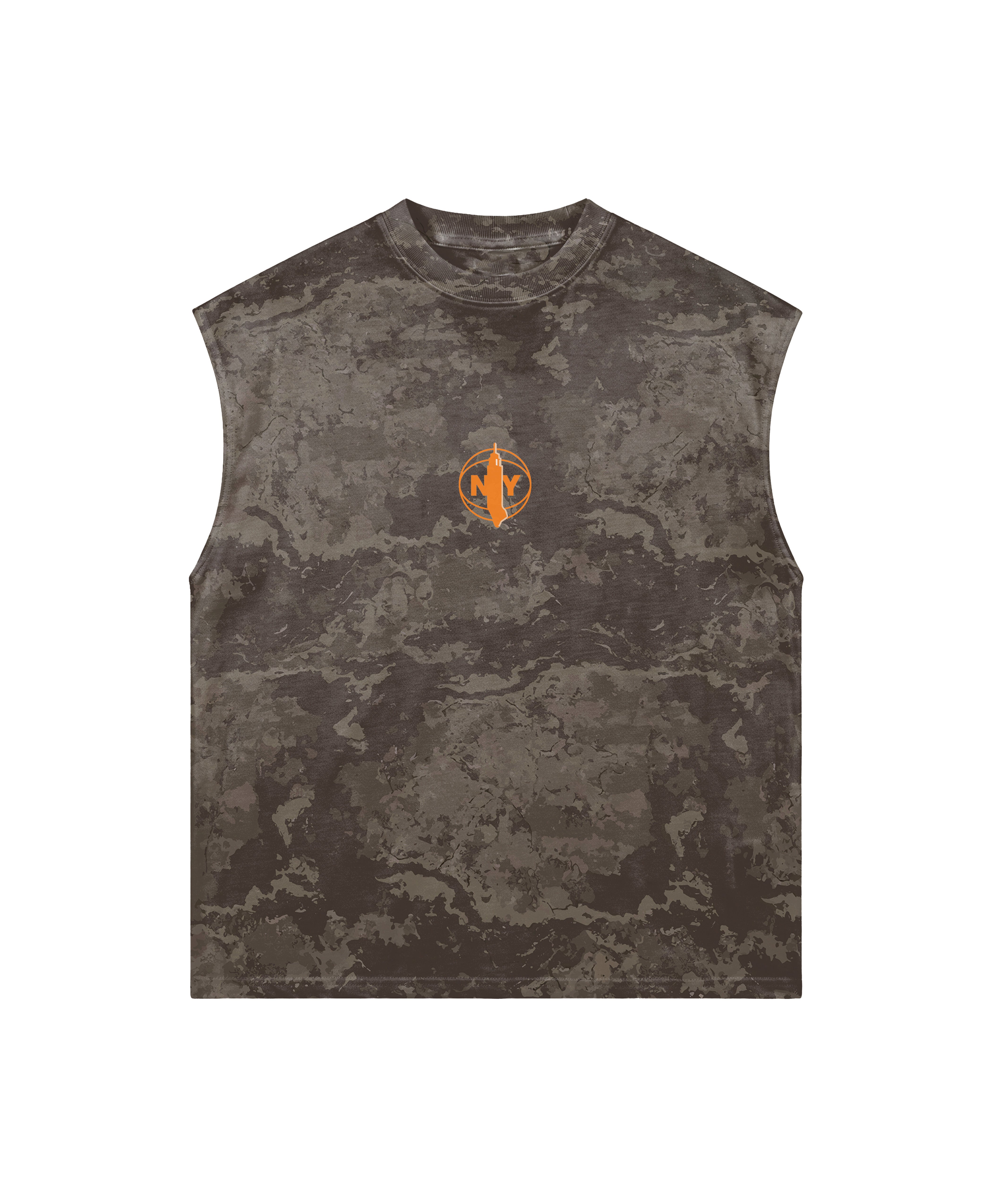 NY TAUPE CAMO MUSCLE TEE
