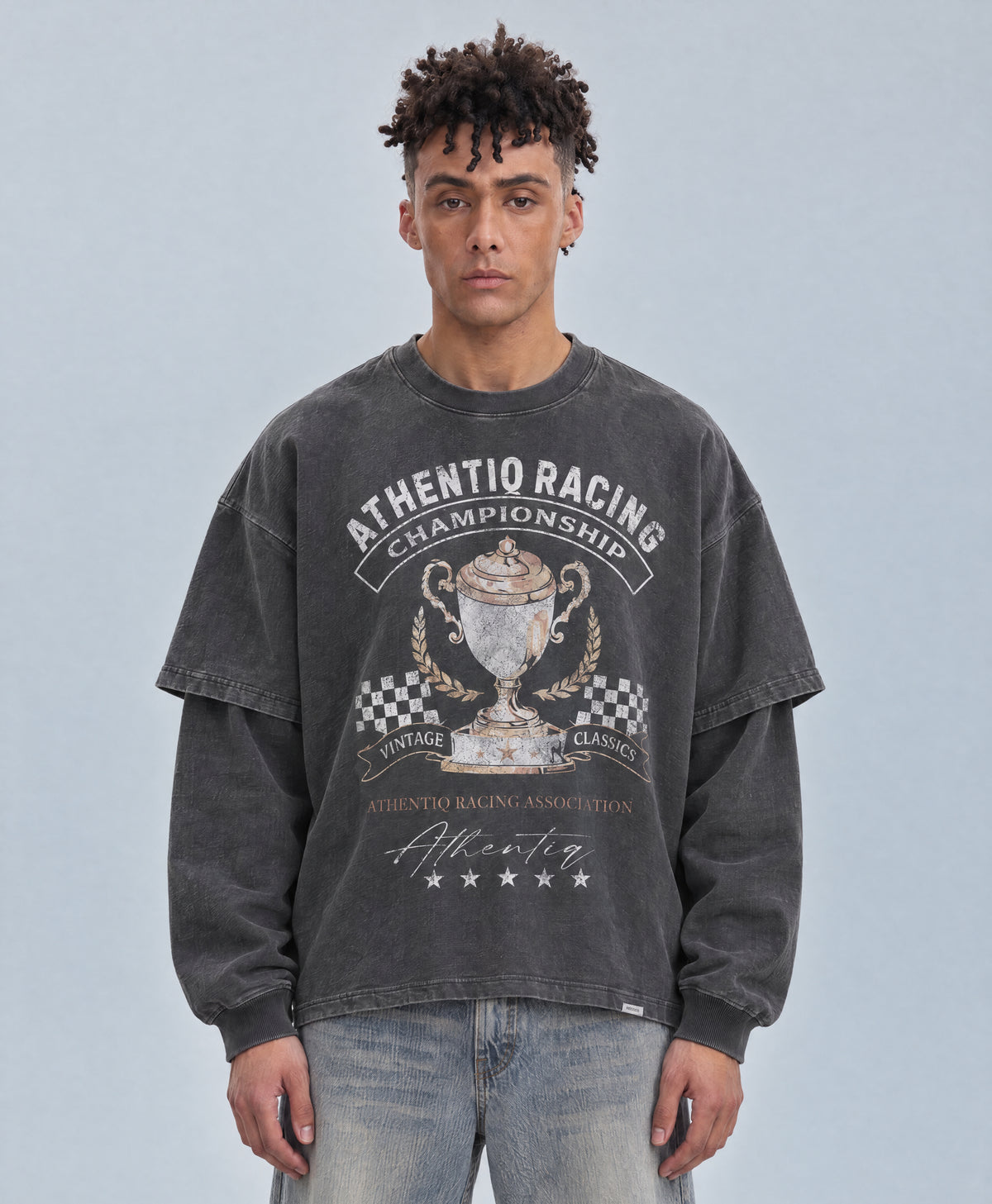 ATHENTIQ RACING CHAMPIONSHIP WASHED DOUBLE LAYER TEE