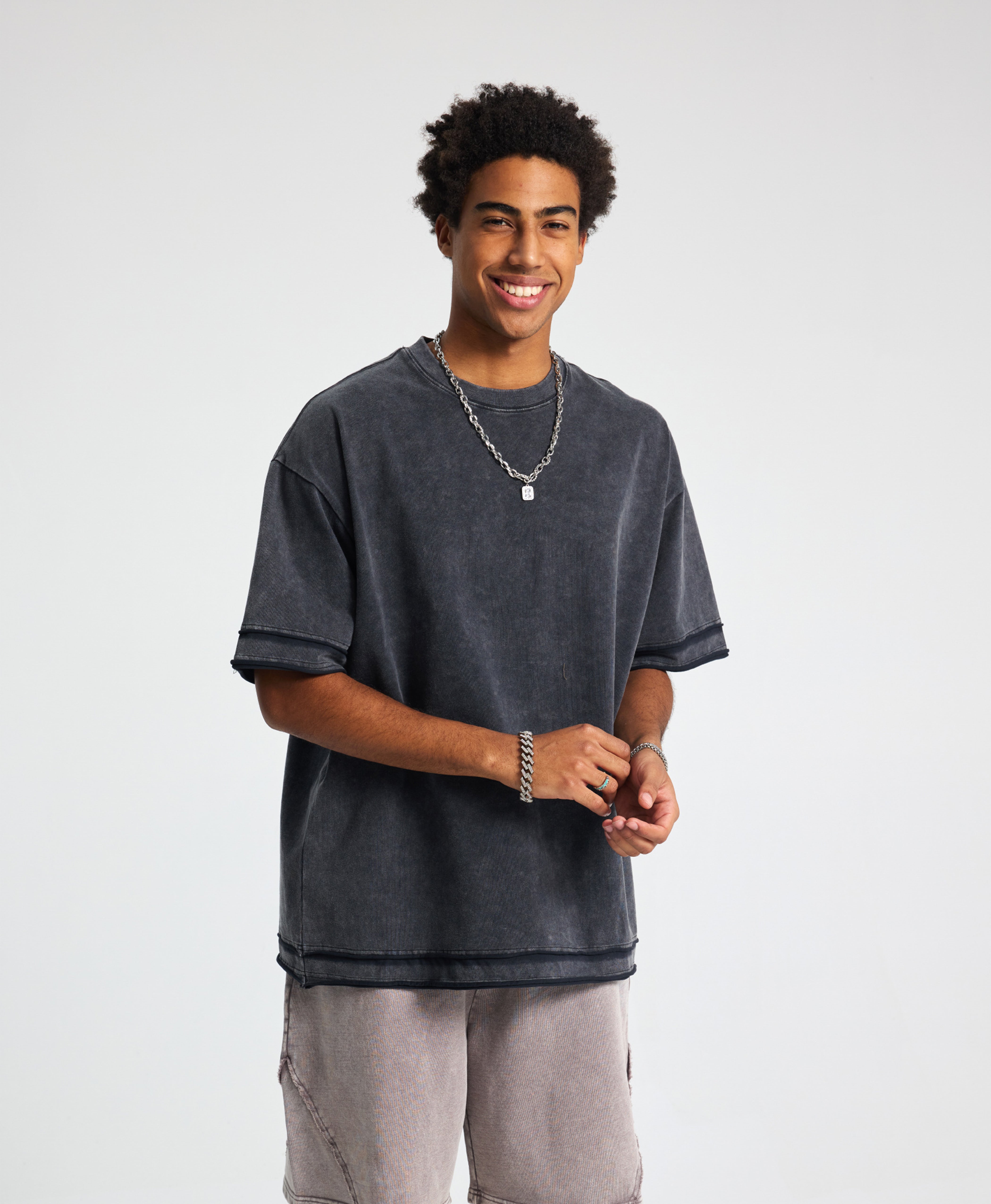 ATHENTIQ WASHED TWIN LAYER TEE