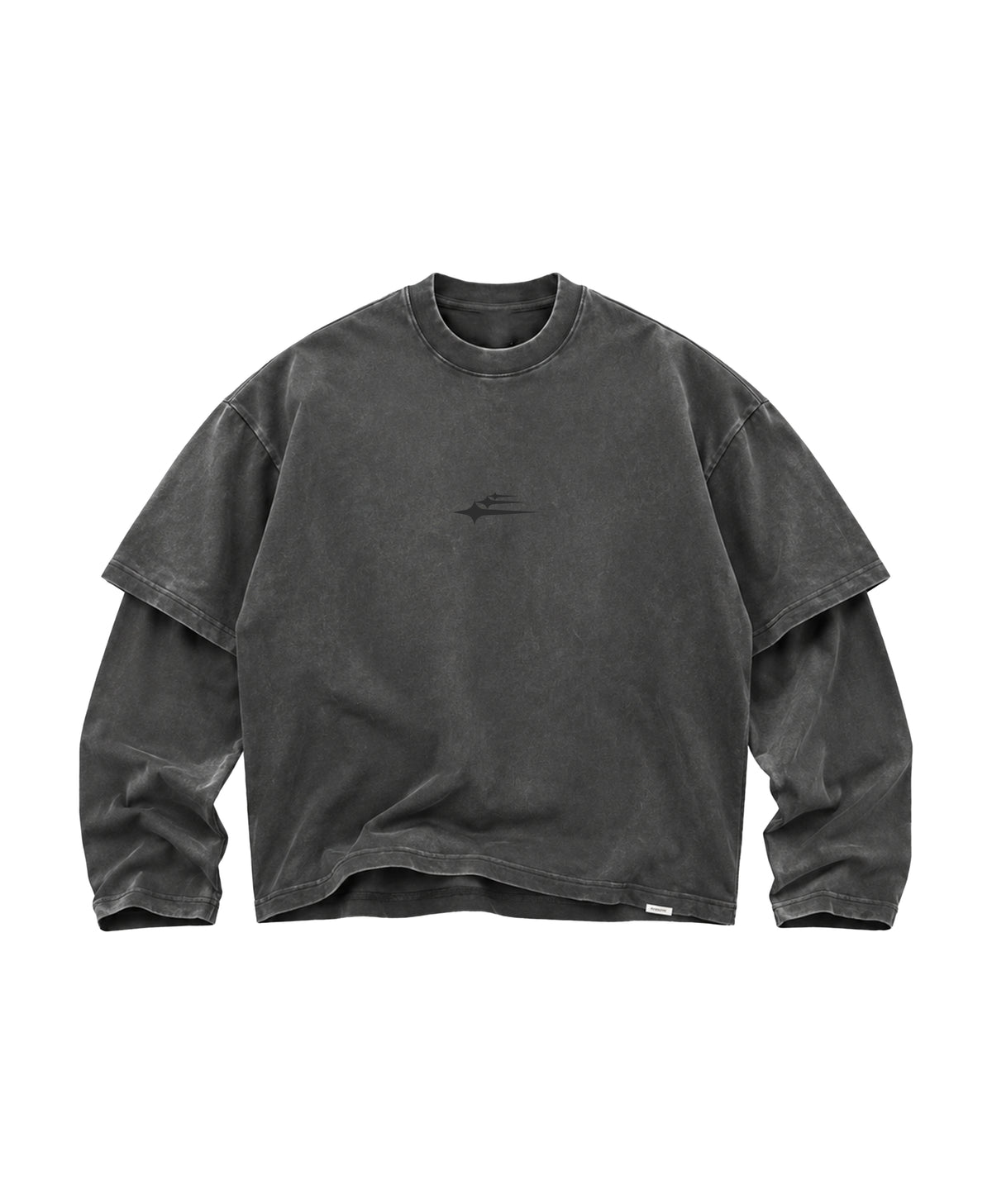 ATHENTIQ LOGO WASHED DOUBLE LAYER TEE