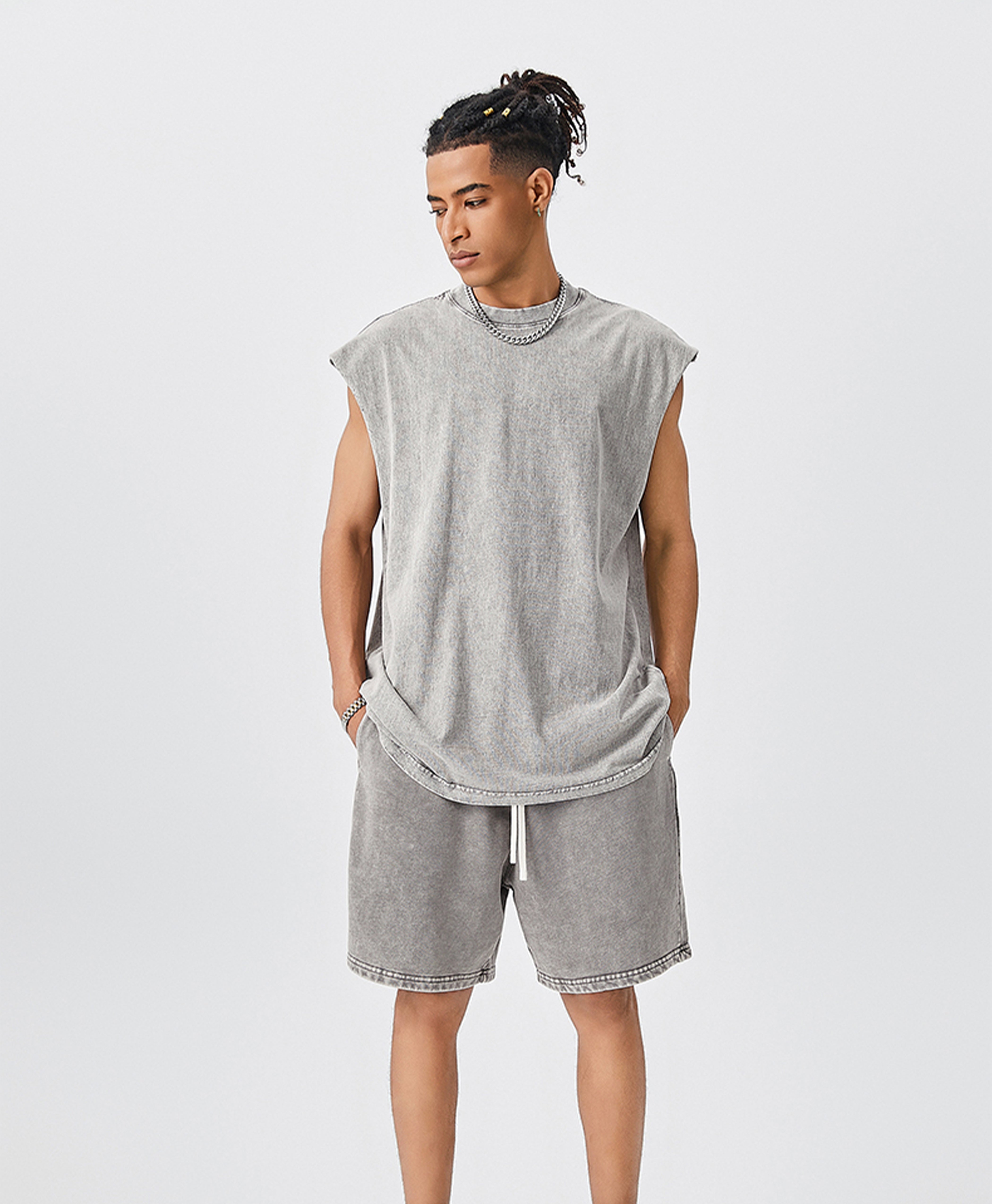 ATHENTIQ WASHED MUSCLE TEE