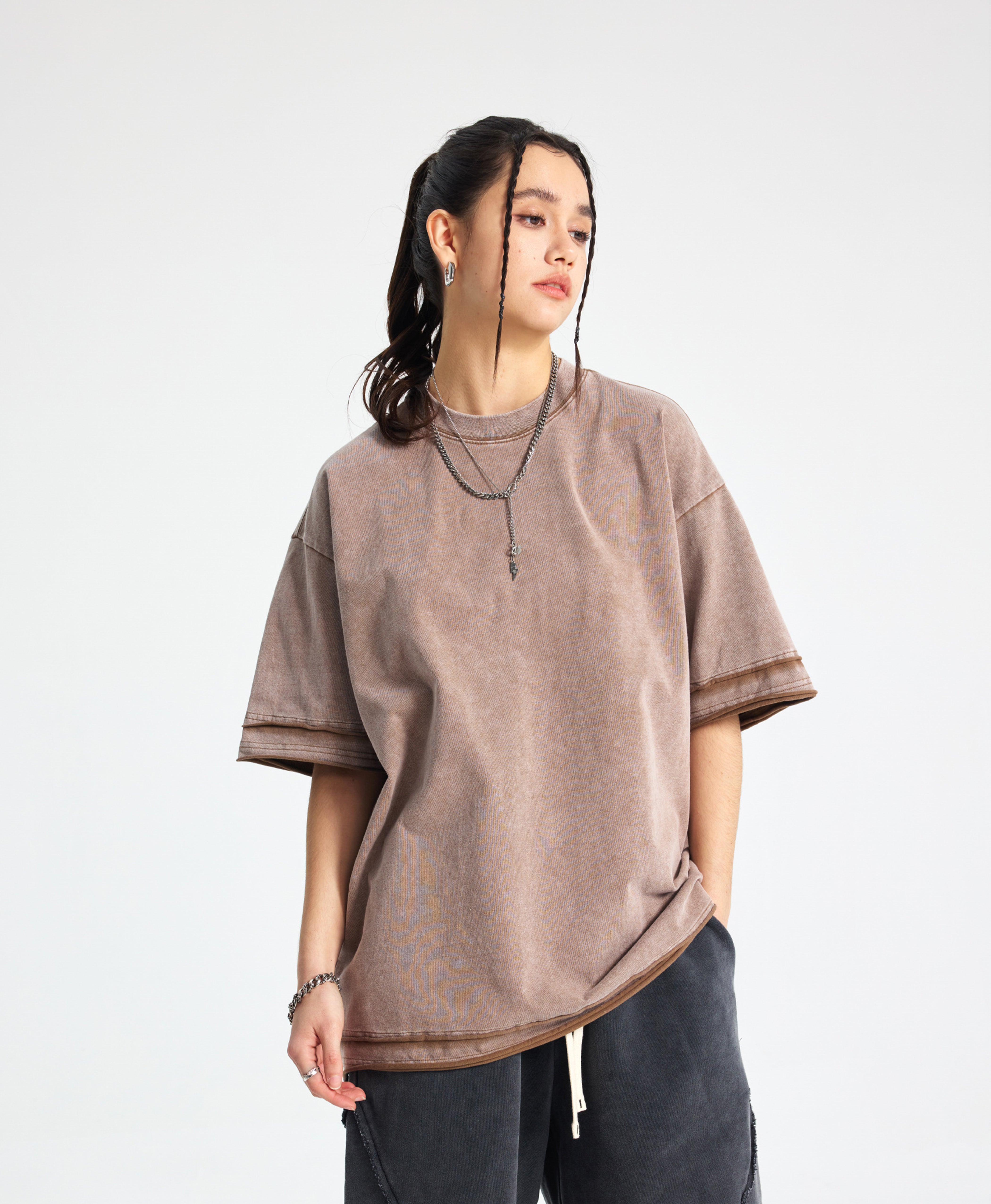 ATHENTIQ WASHED TWIN LAYER TEE