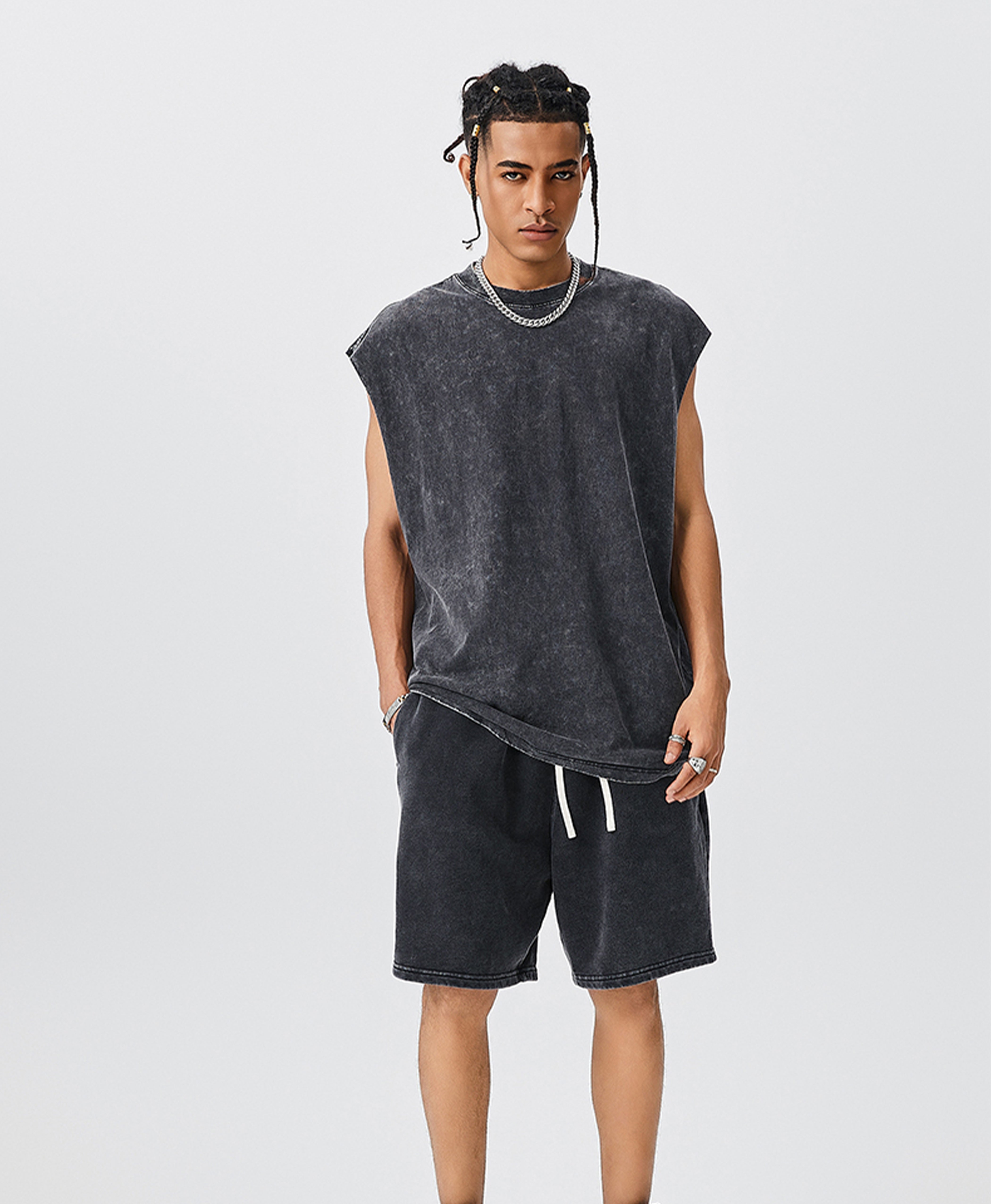 ATHENTIQ WASHED MUSCLE TEE