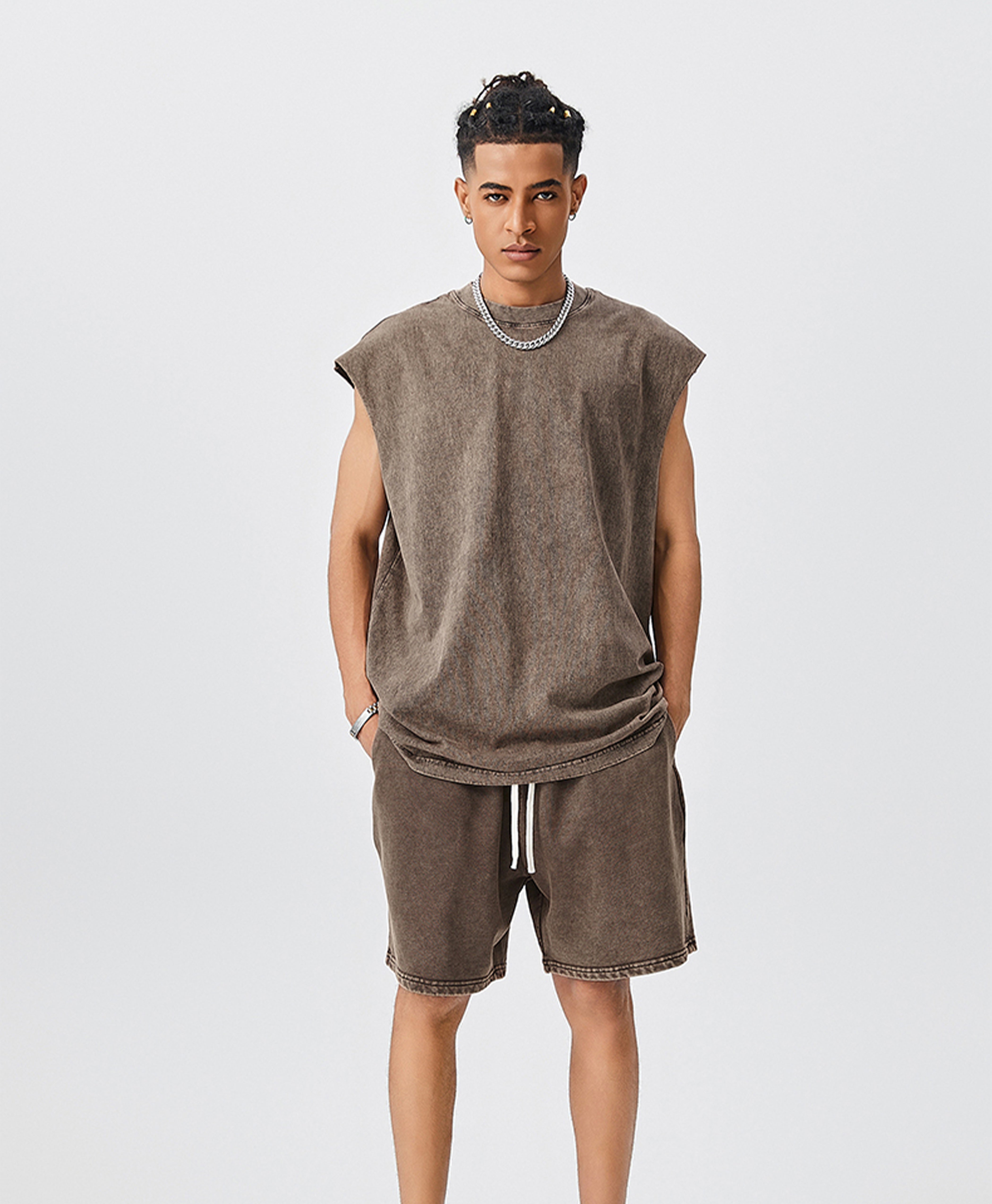 ATHENTIQ WASHED MUSCLE TEE