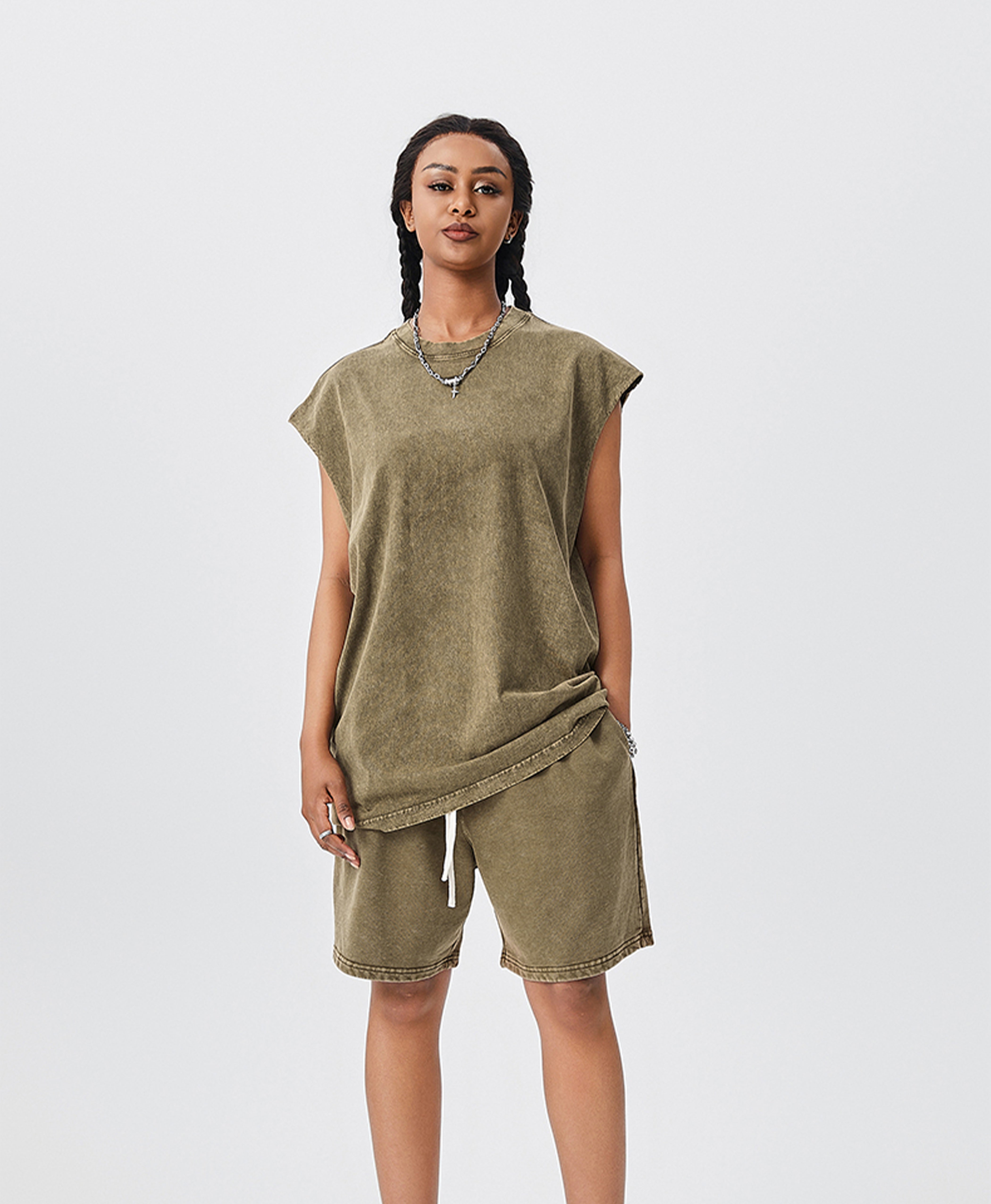 ATHENTIQ WASHED MUSCLE TEE