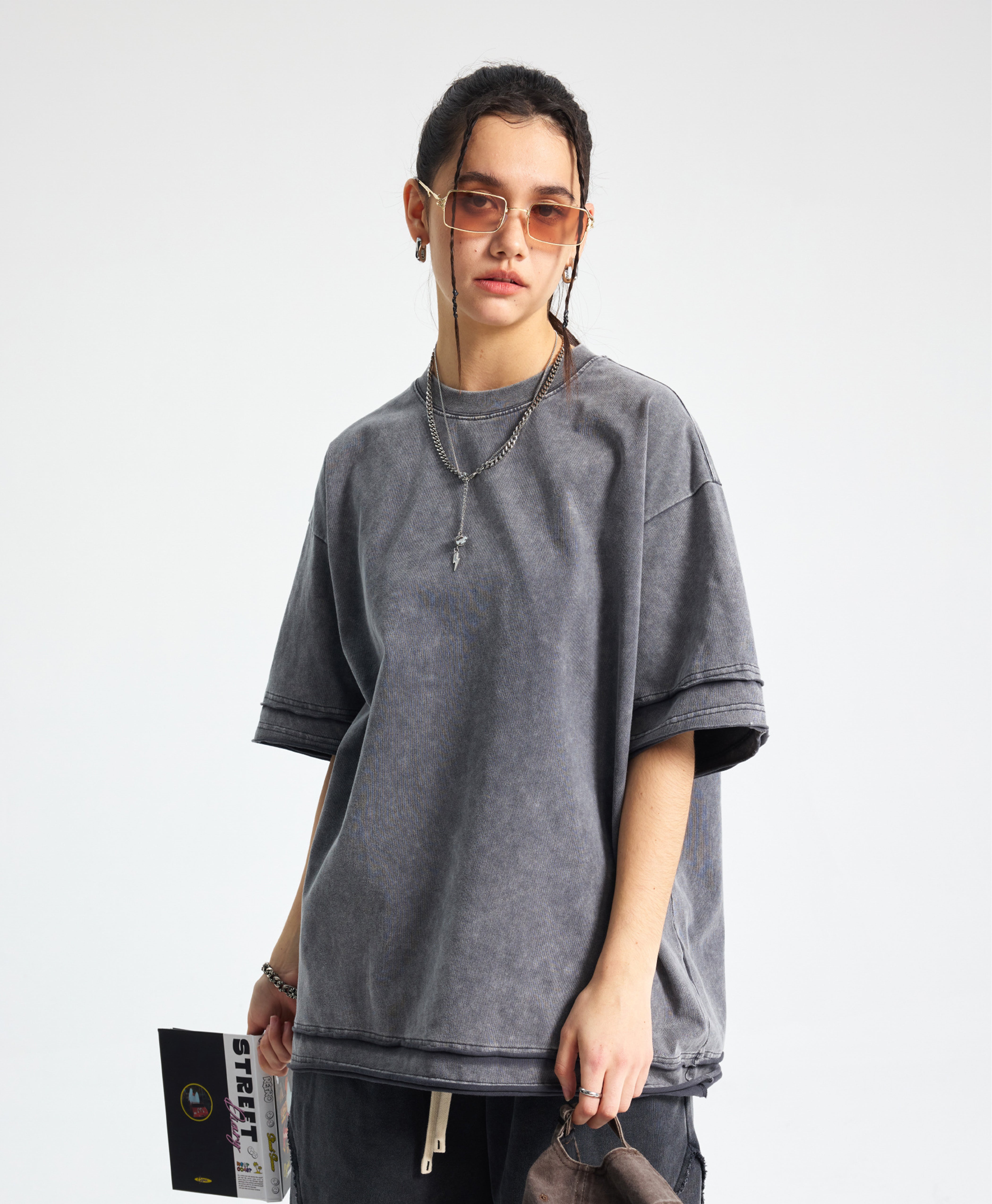 ATHENTIQ WASHED TWIN LAYER TEE