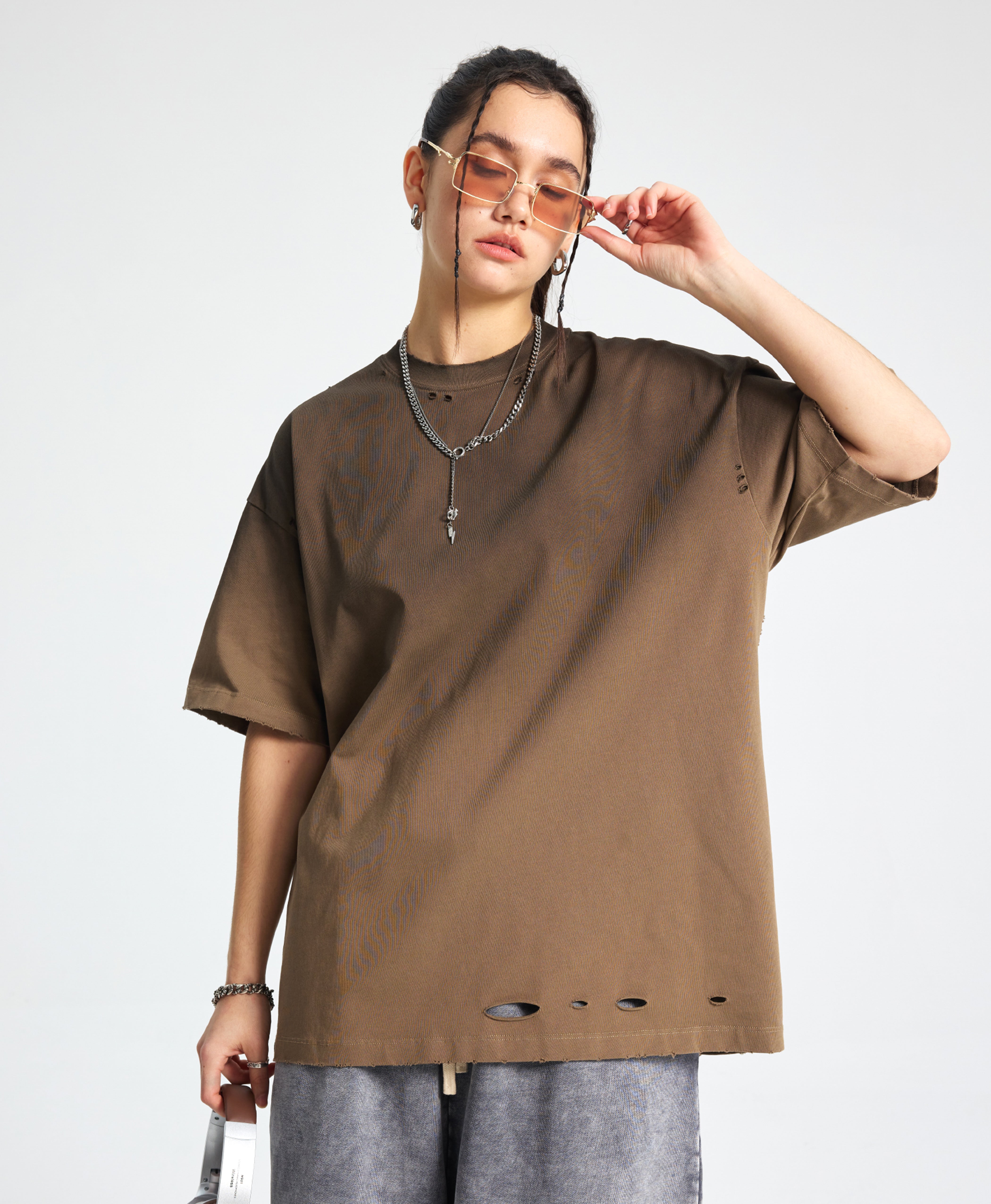 ATHENTIQ WASHED RIPPED TEE
