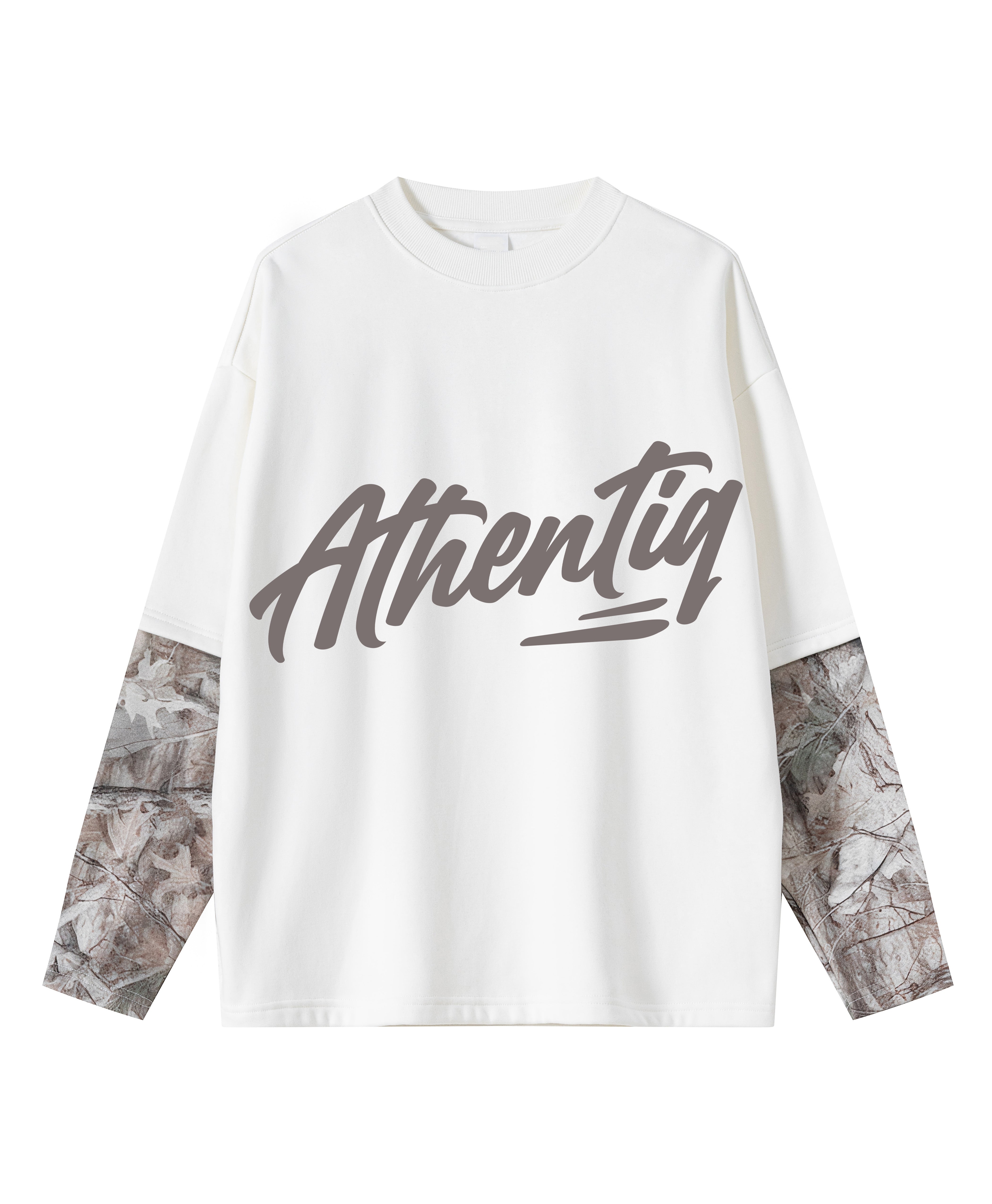 ATHENTIQ LOGO FROST CAMO DOUBLE LAYER TEE
